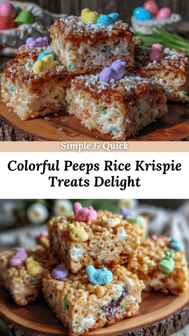 Colorful Peeps Rice Krispie Treats recipe
