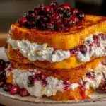 creamy blueberry cream cheese stuffed french toast - featured image