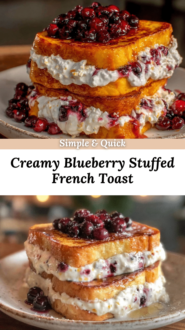 creamy blueberry cream cheese stuffed french toast recipe