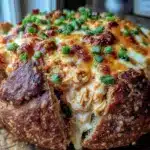 creamy buffalo chicken dip bread bowl - featured image