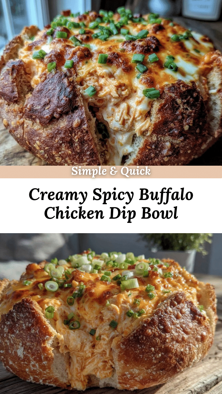 creamy buffalo chicken dip bread bowl recipe