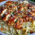 creamy garlic parmesan pasta with chicken - featured image