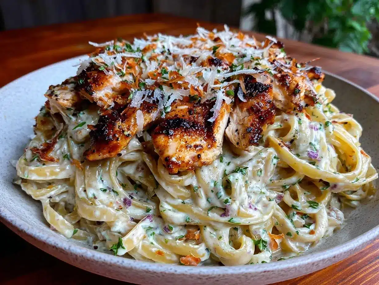 creamy garlic parmesan pasta with chicken preparation steps