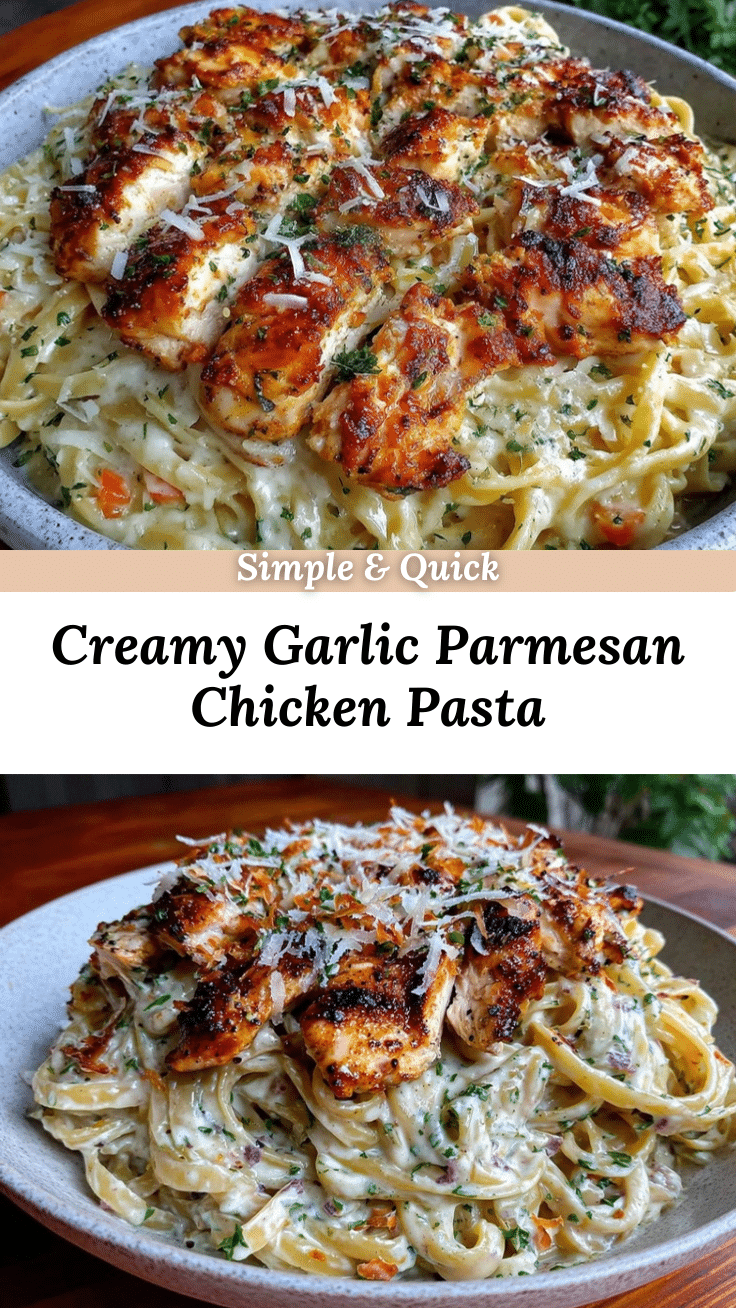 creamy garlic parmesan pasta with chicken recipe