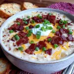 creamy loaded baked potato soup with bacon - featured image