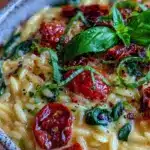 creamy one-pot tuscan orzo - featured image
