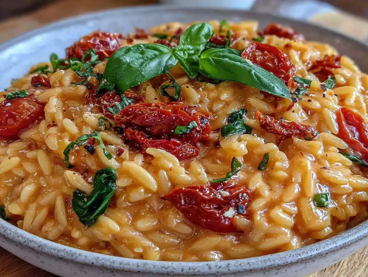 creamy one-pot tuscan orzo preparation steps
