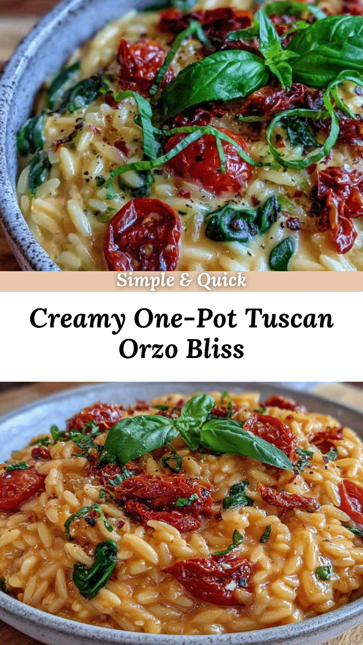 creamy one-pot tuscan orzo recipe