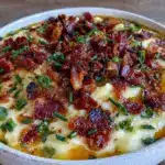 creamy potato leek soup with crispy bacon - featured image