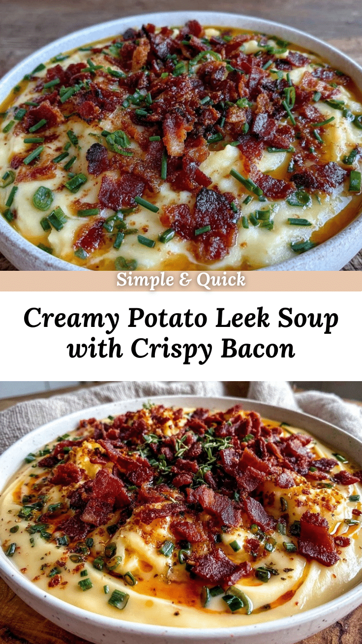 creamy potato leek soup with crispy bacon recipe
