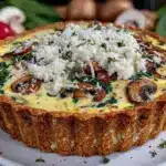 creamy spinach and mushroom quiche lorraine - featured image