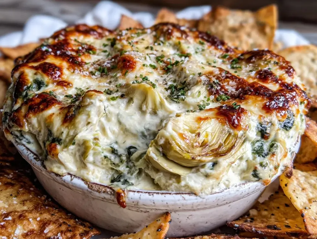 creamy spinach artichoke dip - featured image