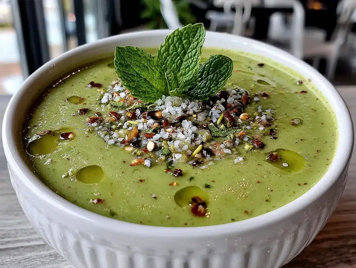 creamy spring pea and mint soup preparation steps