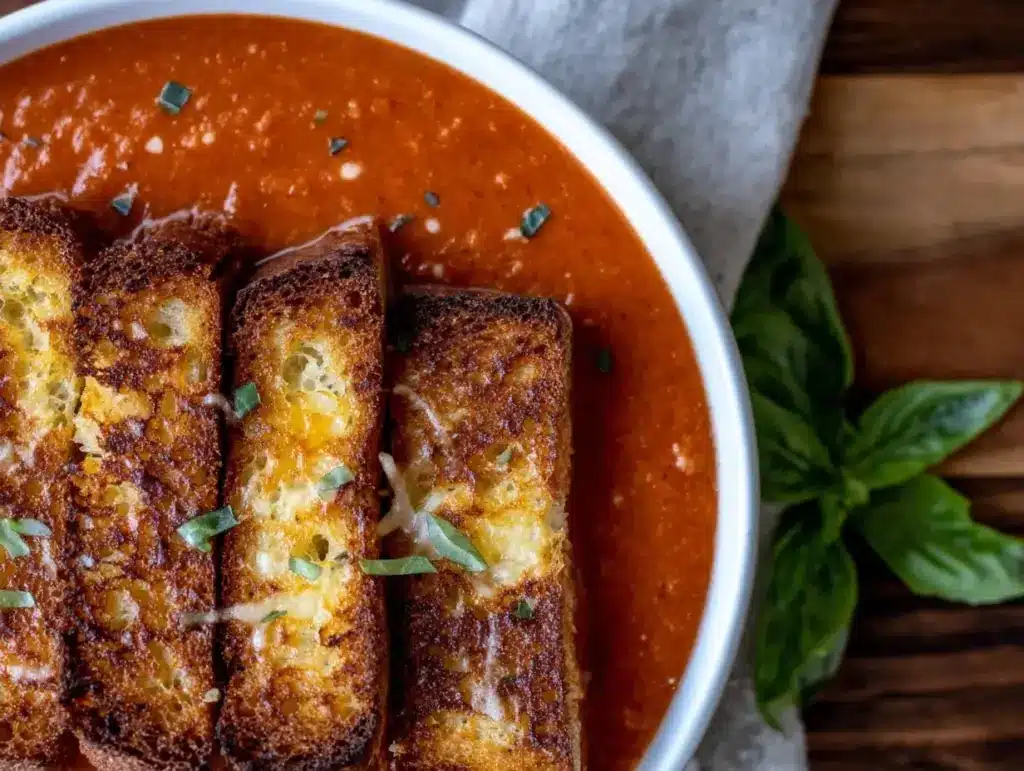 creamy tomato basil soup - featured image