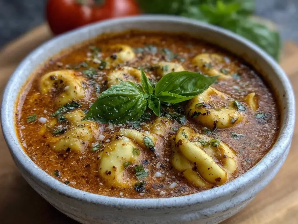 creamy tomato tortellini soup - featured image