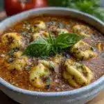 creamy tomato tortellini soup - featured image