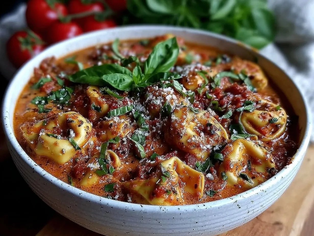 creamy tomato tortellini soup preparation steps