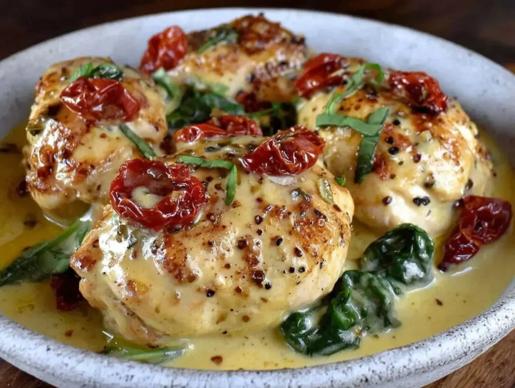 creamy tuscan chicken - featured image