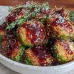 crispy air fryer brussels sprouts - featured image