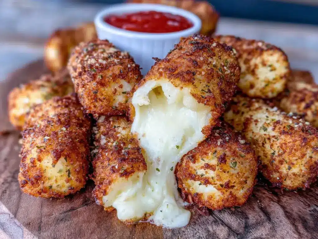 crispy air fryer mozzarella sticks - featured image