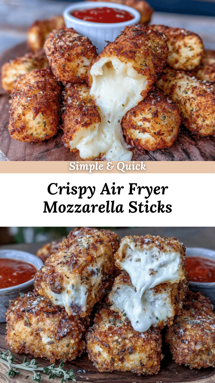 crispy air fryer mozzarella sticks recipe