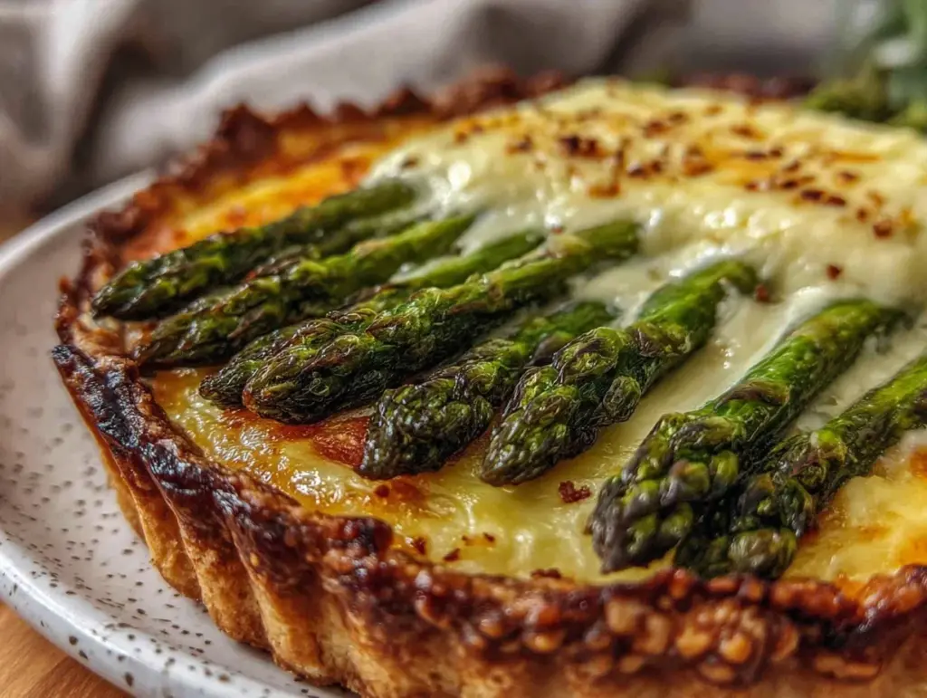 crispy asparagus and gruyere tart recipe - featured image
