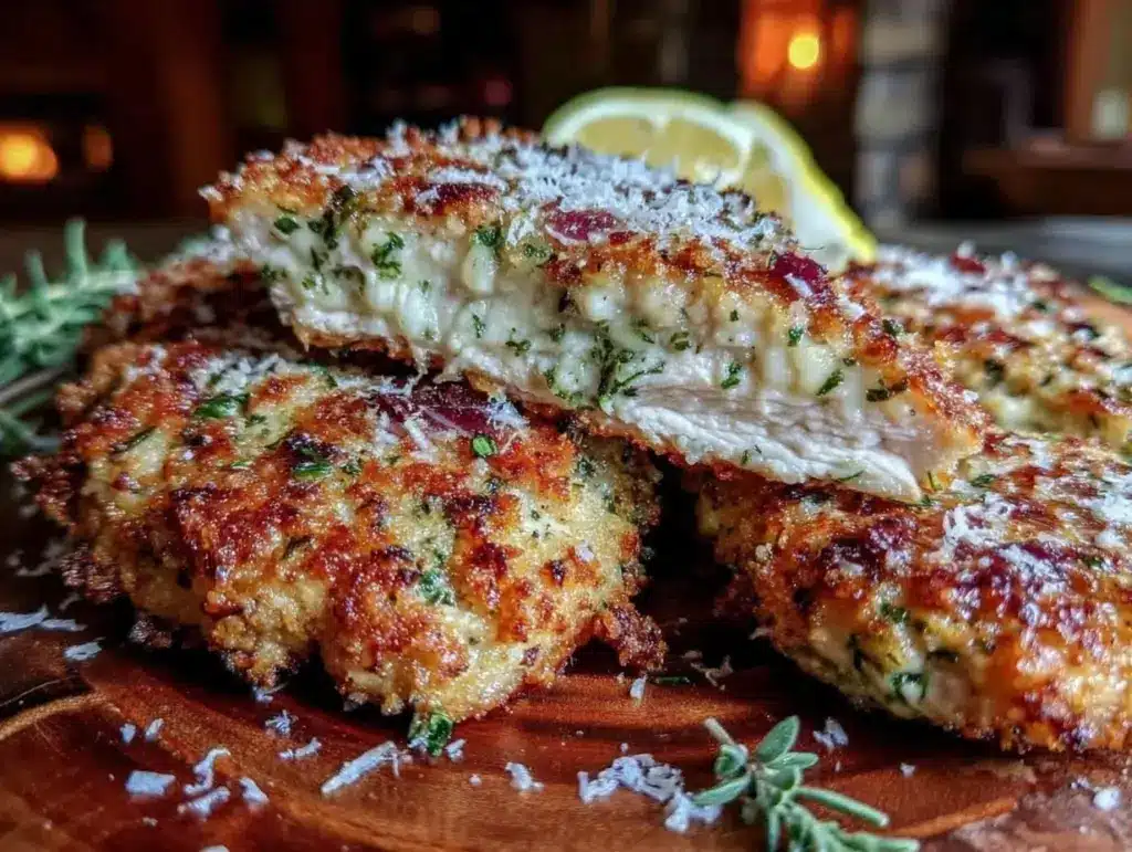 crispy baked parmesan chicken breasts - featured image