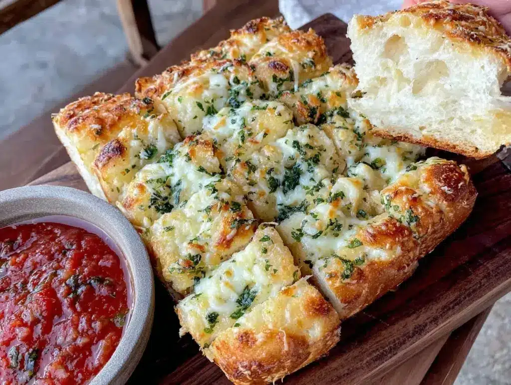 crispy cheesy garlic bread sticks - featured image