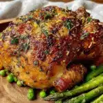 crispy lemon herb roasted chicken - featured image