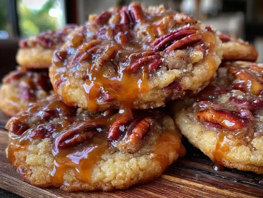 crispy praline pecan cookies - featured image