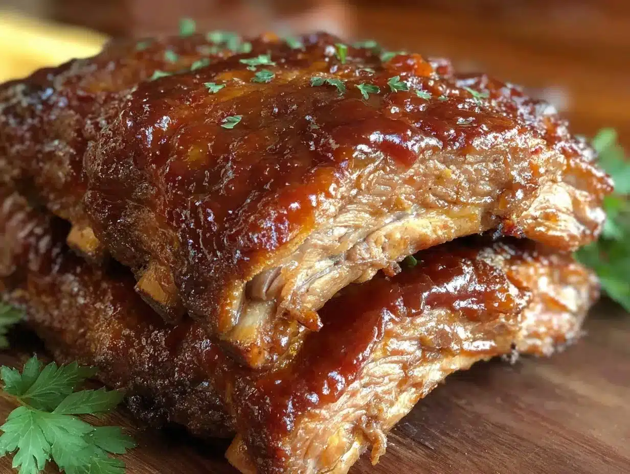 Crockpot BBQ ribs preparation steps