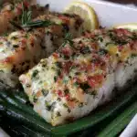 easy baked lemon herb cod - featured image
