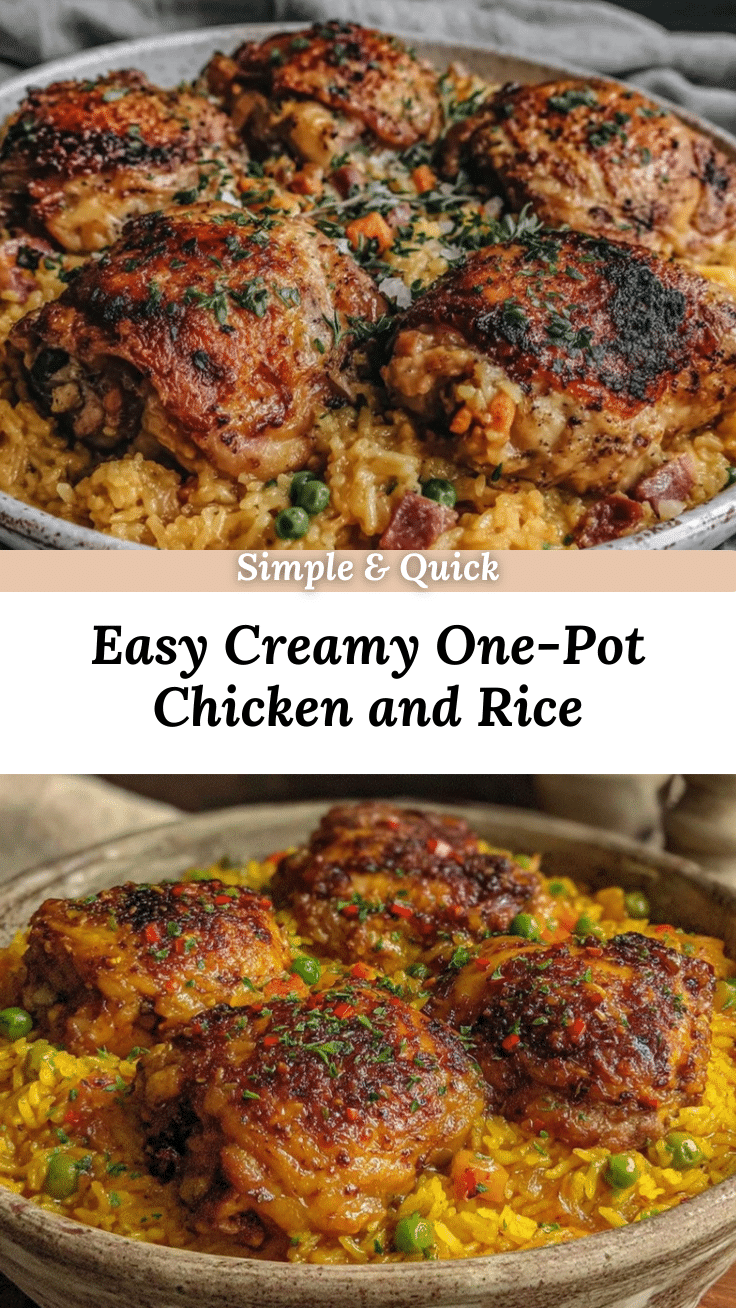 easy creamy one-pot chicken and rice casserole recipe