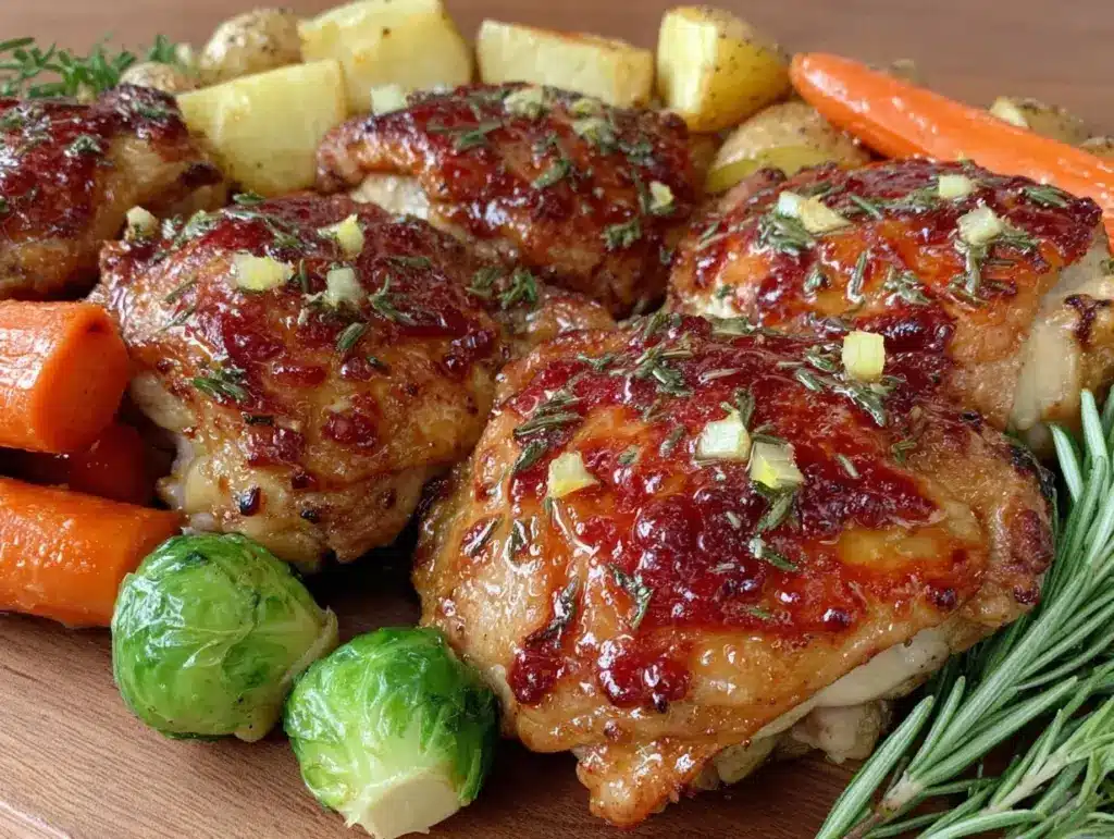 easy crispy sheet pan lemon garlic chicken - featured image