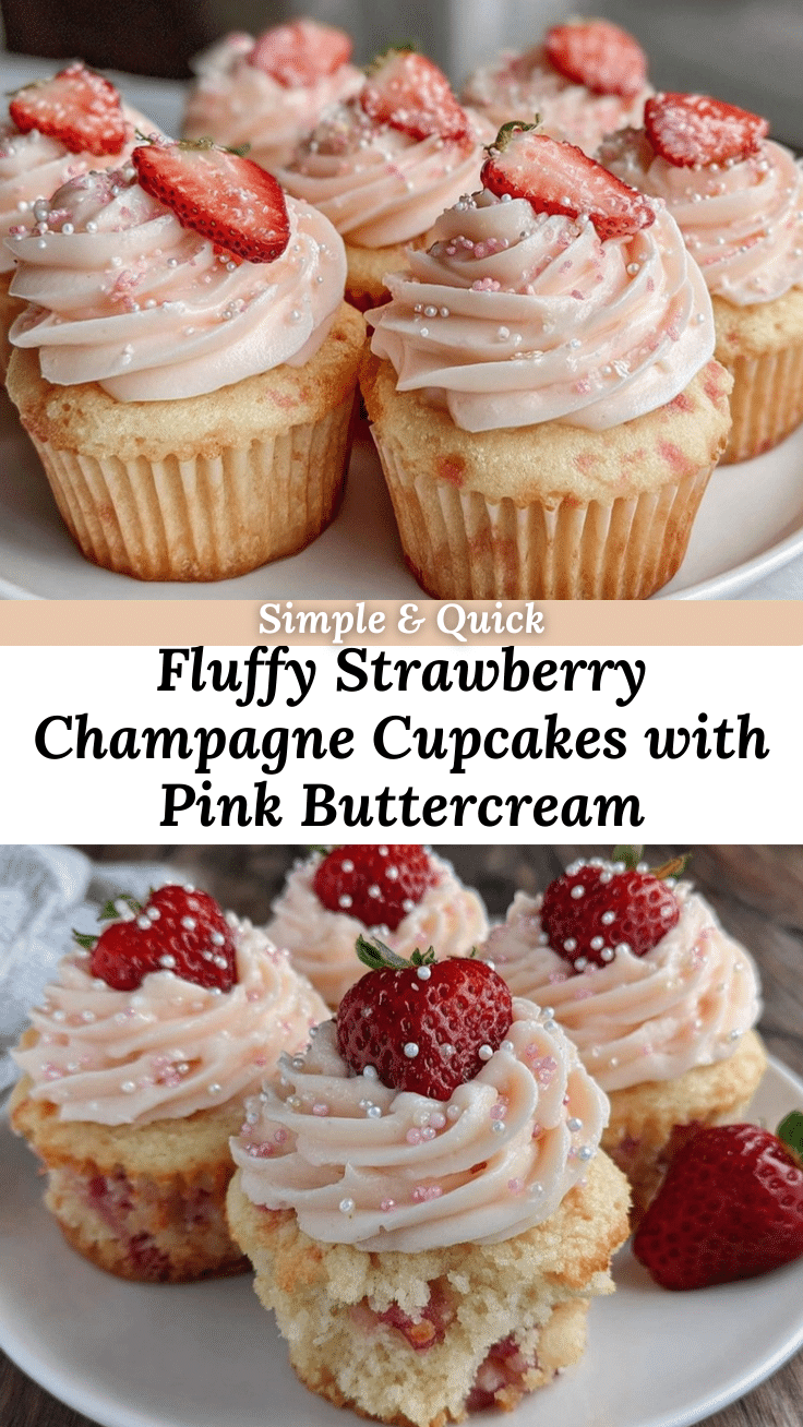 fluffy strawberry champagne cupcakes recipe