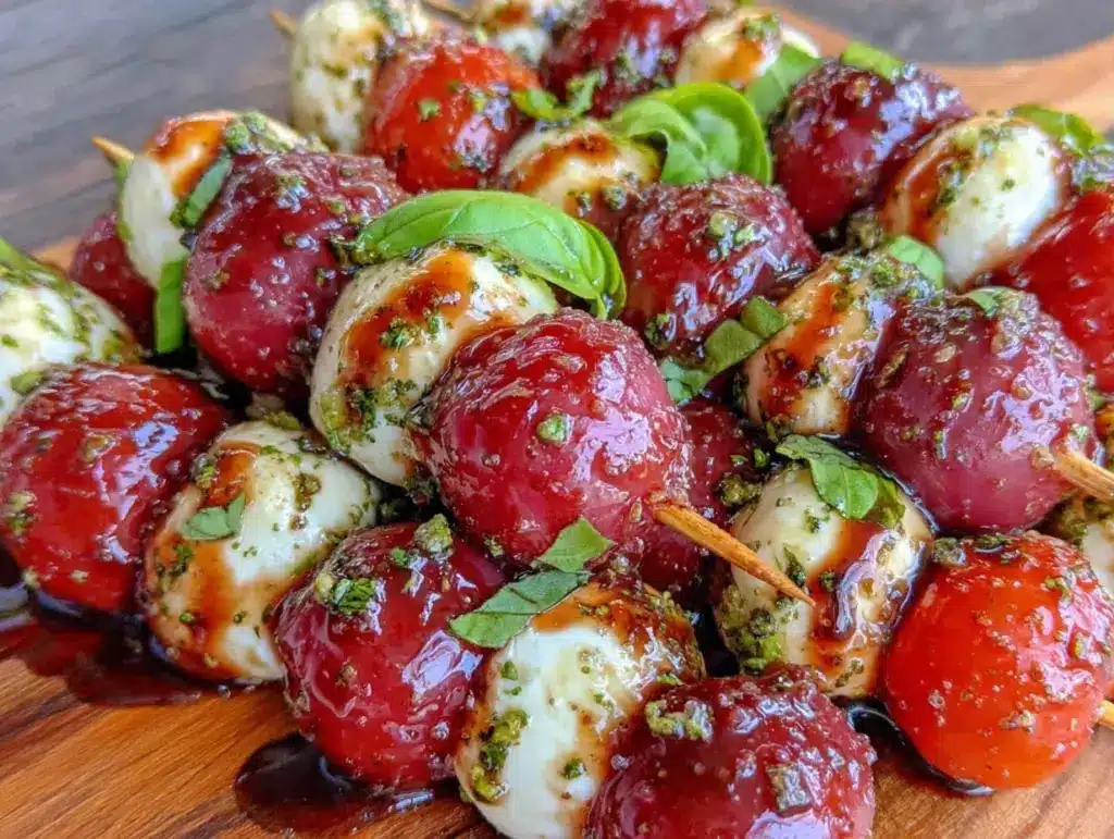 fresh caprese skewers - featured image