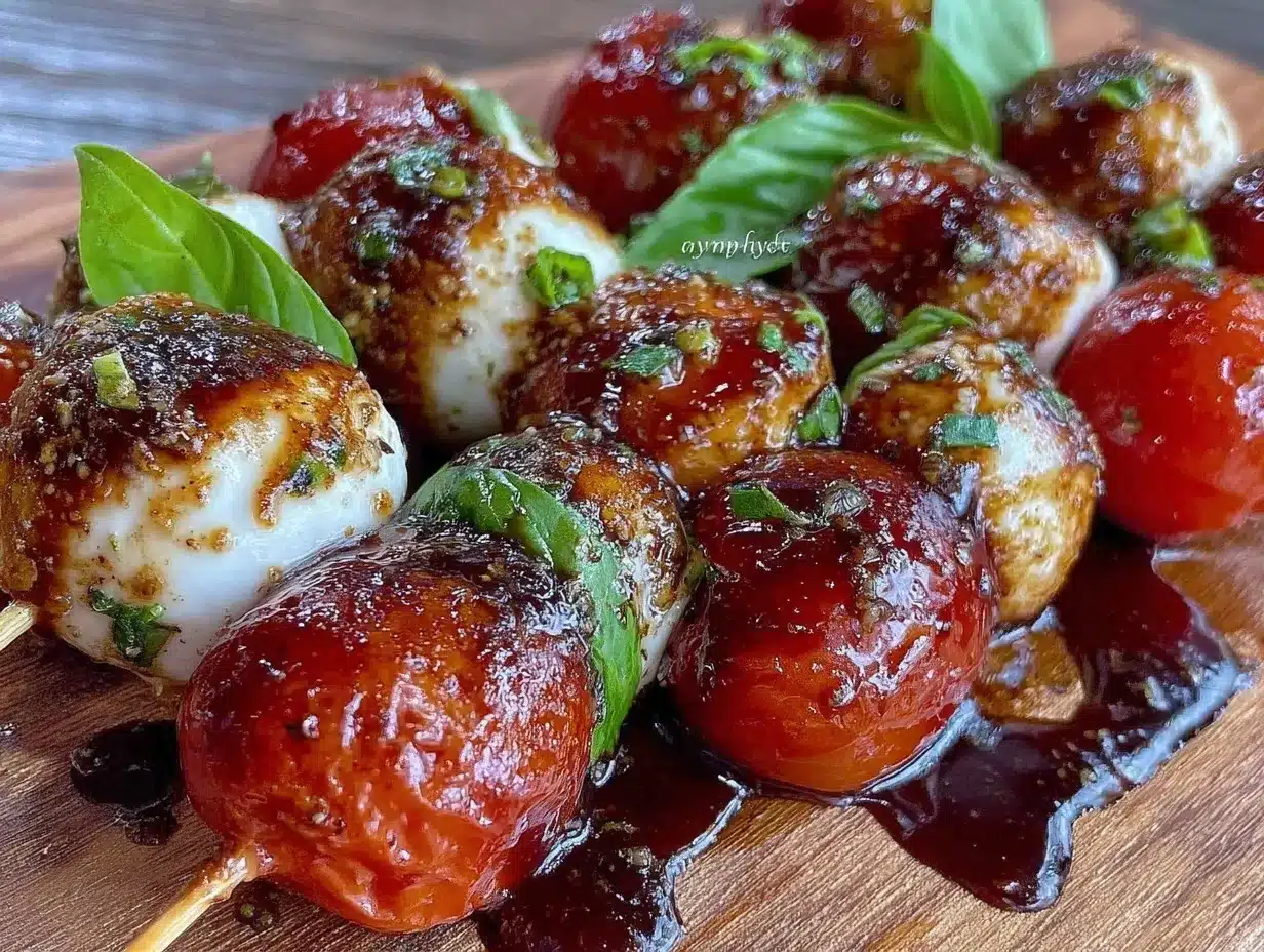 fresh caprese skewers preparation steps