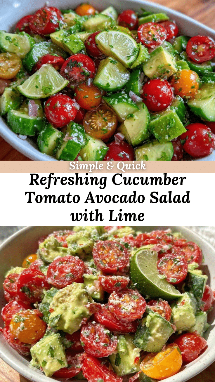 fresh cucumber tomato avocado salad with lime recipe