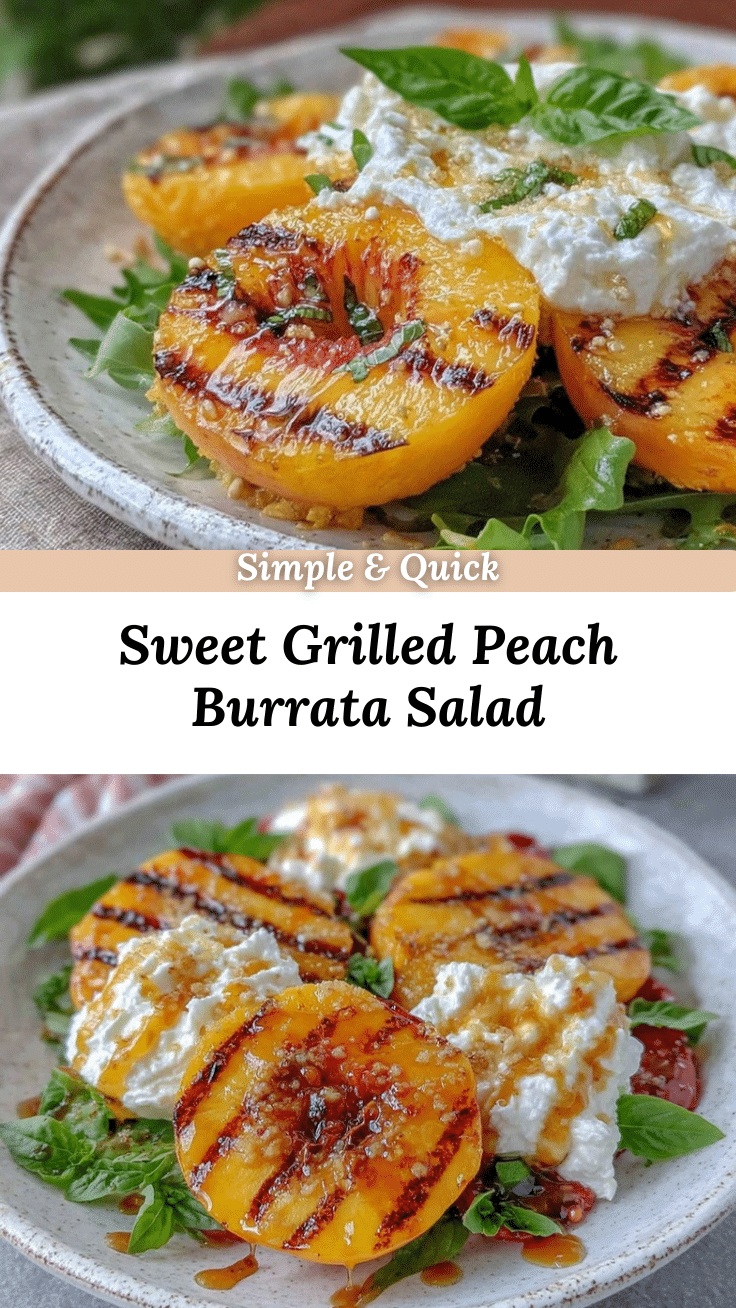 Fresh Grilled Peach and Burrata Salad recipe