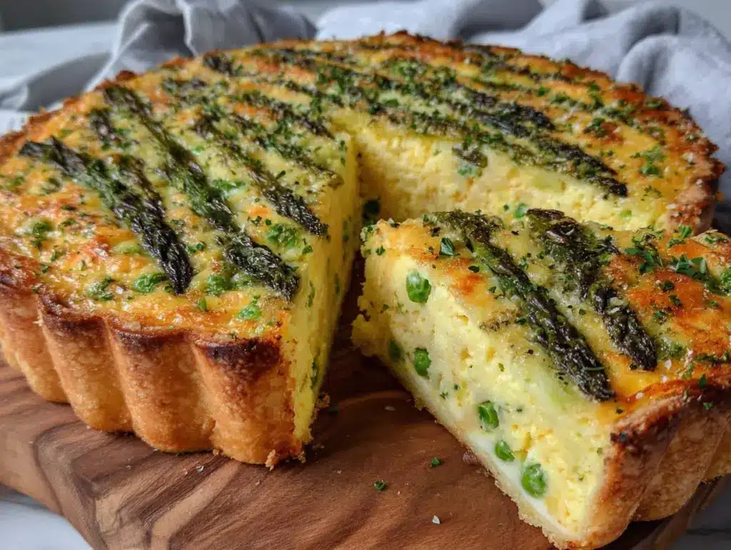 fresh spring vegetable quiche - featured image