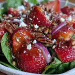 fresh strawberry spinach salad - featured image