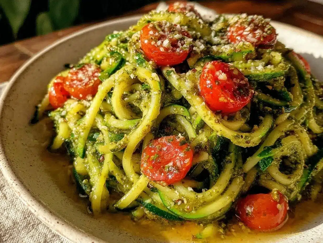 fresh zucchini noodles preparation steps
