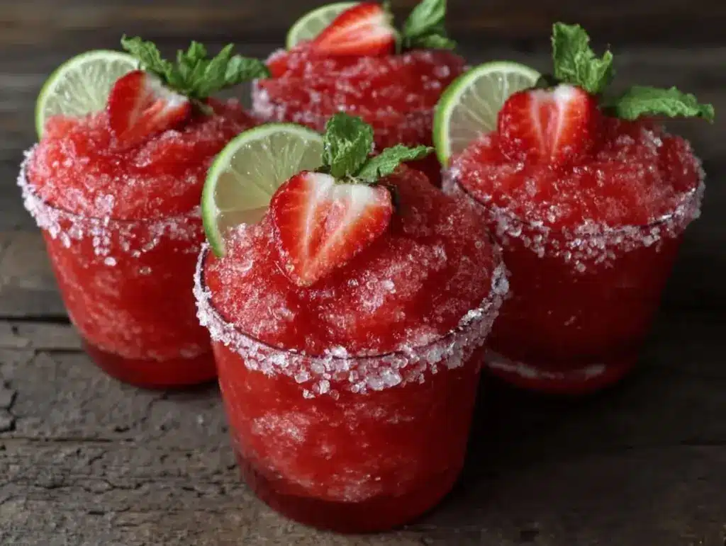 frozen strawberry margarita slushies - featured image