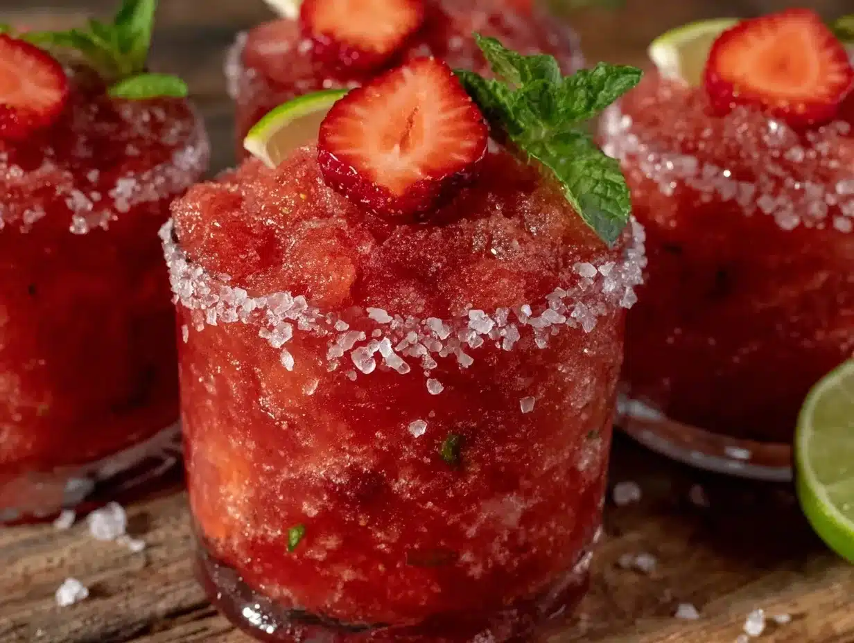 frozen strawberry margarita slushies preparation steps