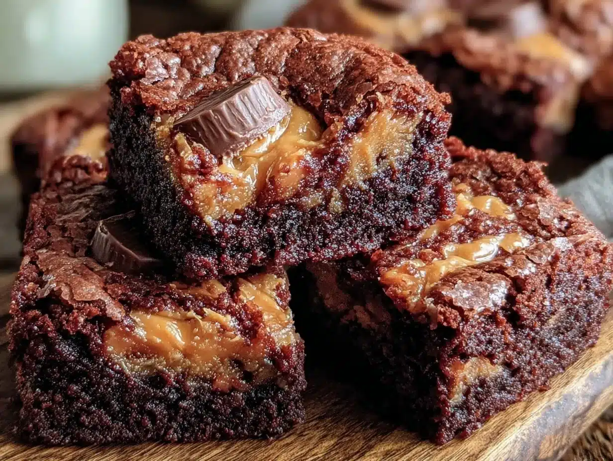 fudgy chocolate peanut butter cup brownies preparation steps