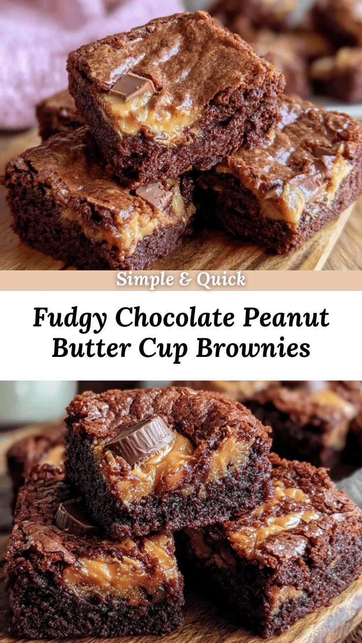 fudgy chocolate peanut butter cup brownies recipe