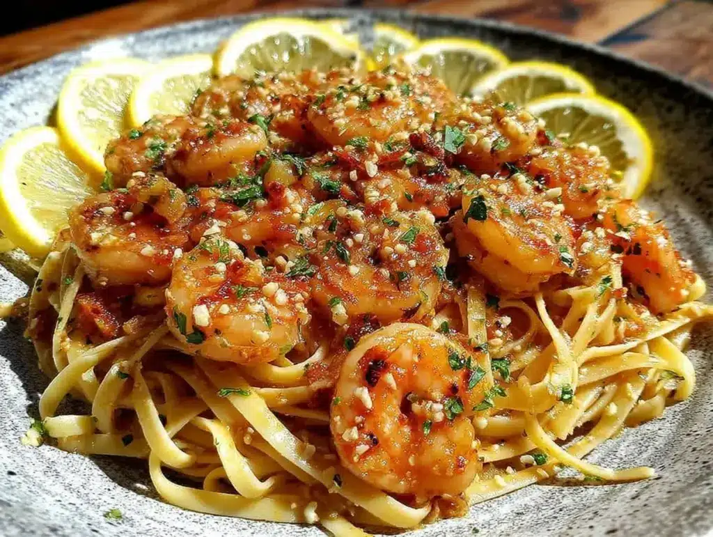 garlic butter shrimp scampi - featured image