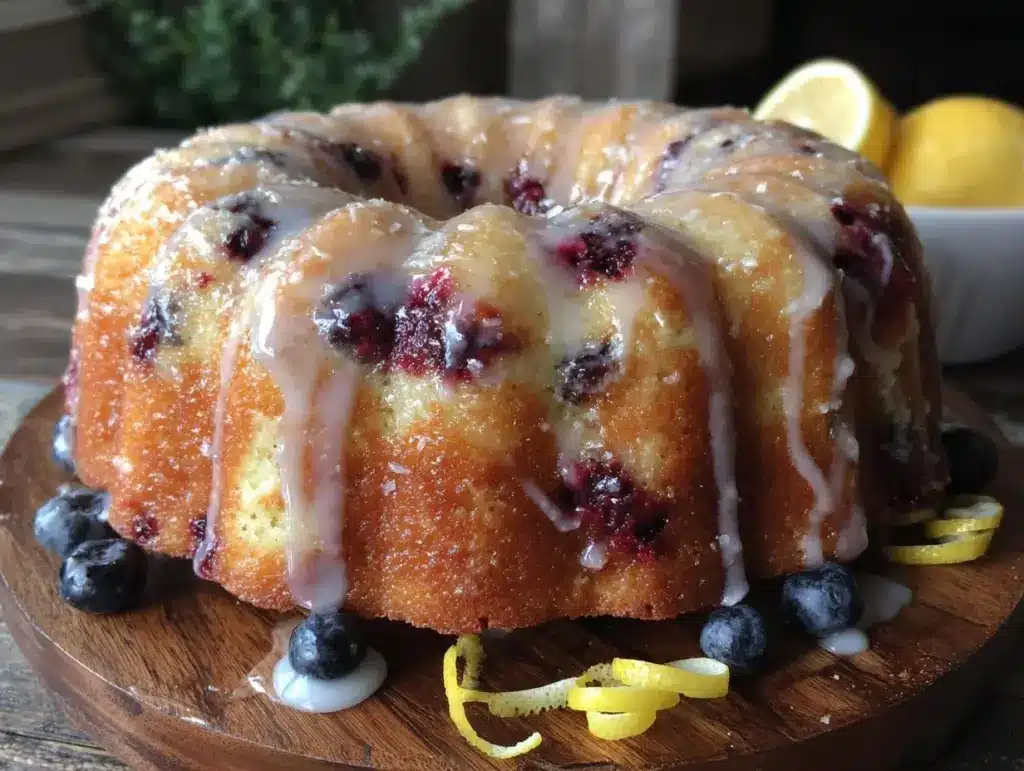 lemon blueberry bundt cake - featured image