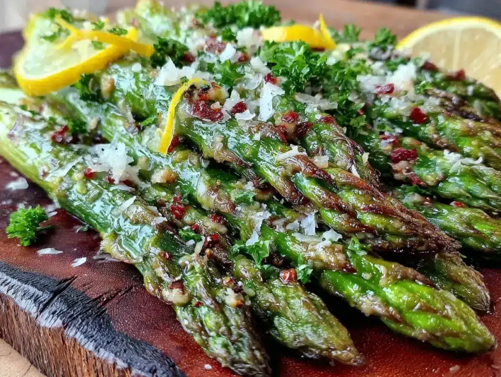 lemon garlic roasted asparagus - featured image