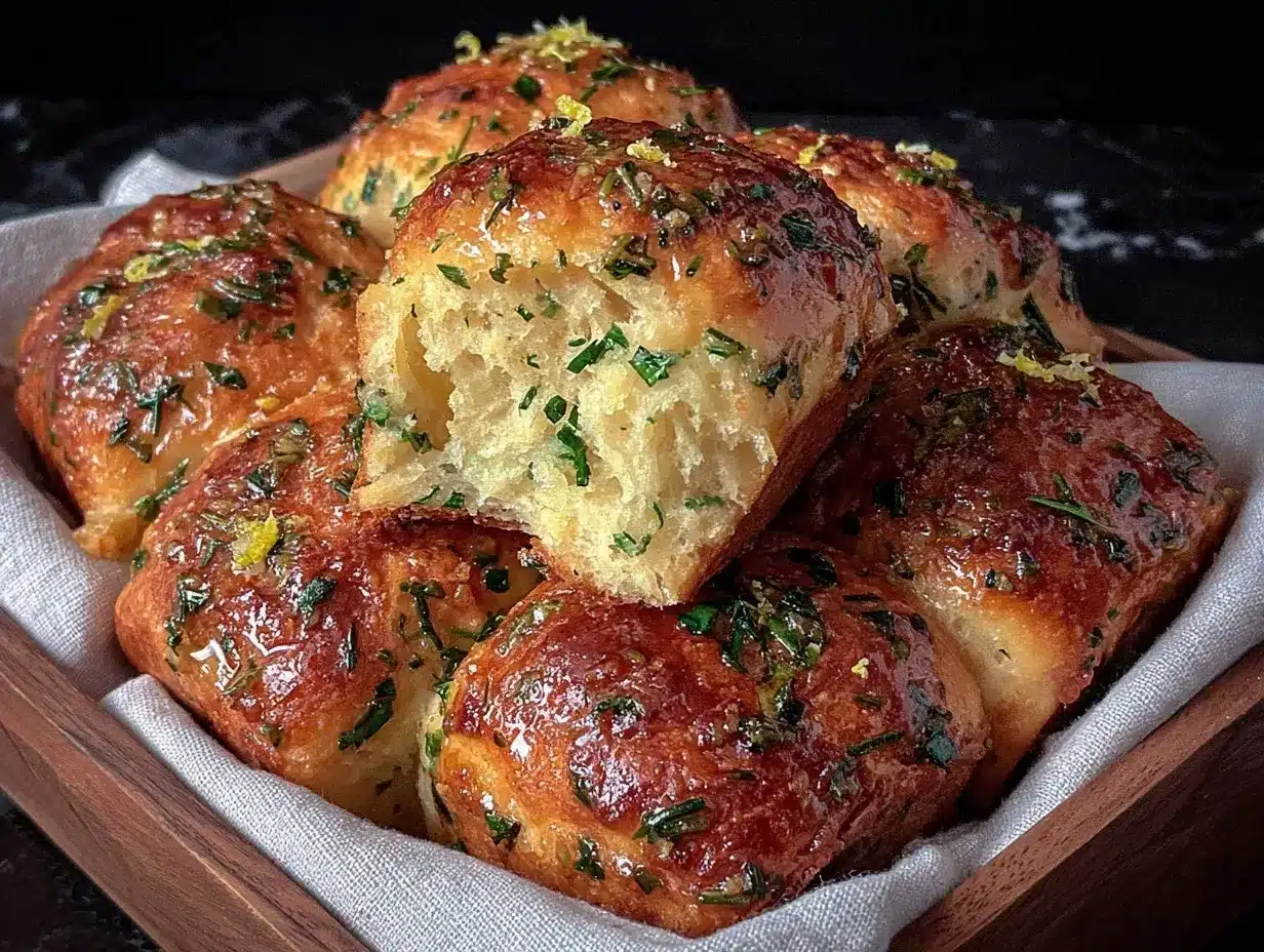 lemon herb butter dinner rolls preparation steps